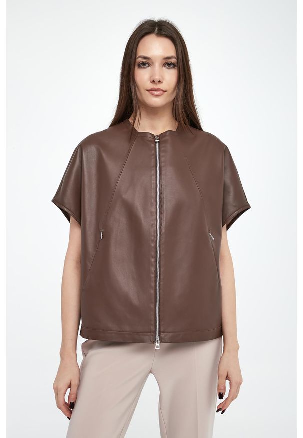 Kamizelka damska skórzana DIEGO M. Materiał: skóra