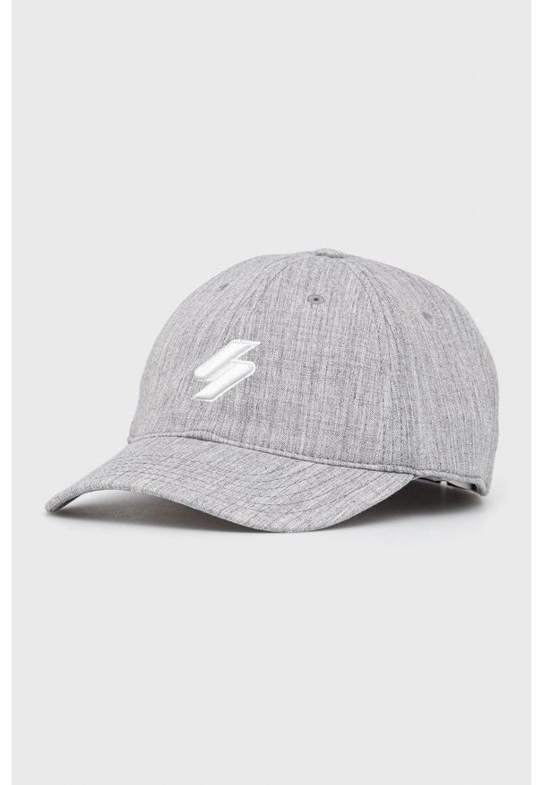 Superdry Czapka kolor szary melanżowa. Kolor: szary. Wzór: melanż