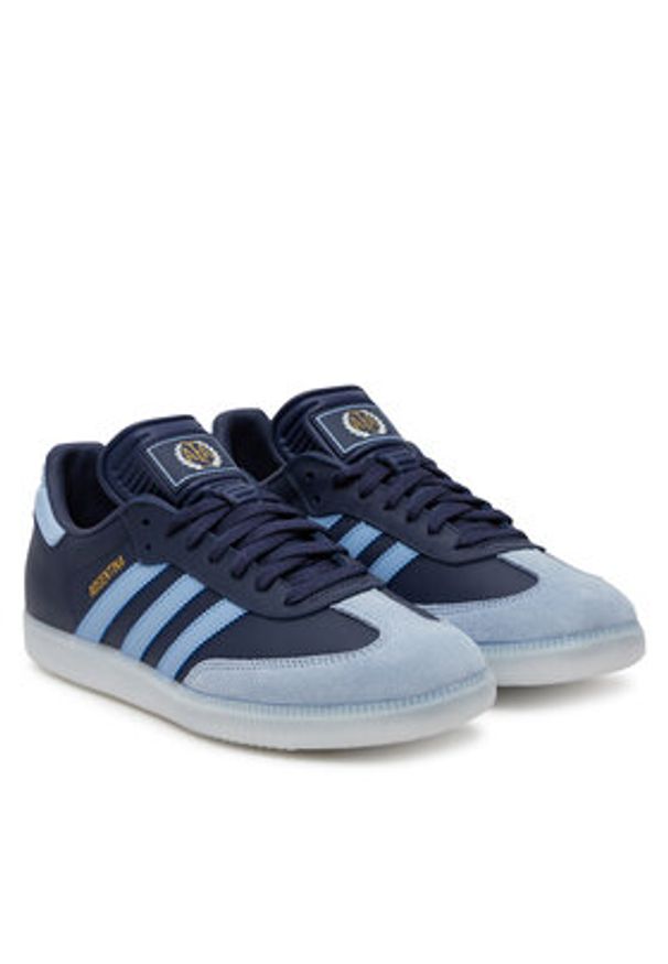 Adidas - adidas Buty do piłki nożnej Samba Argentina Indoor Boots JR6352 Granatowy. Kolor: niebieski. Materiał: skóra