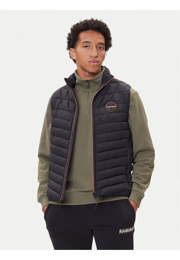 Napapijri Kamizelka A-Lapaz V NP0A4IA6 Czarny Regular Fit. Kolor: czarny. Materiał: syntetyk