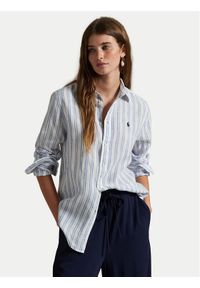 Polo Ralph Lauren Koszula 211970691007 Błękitny Classic Fit. Typ kołnierza: polo. Kolor: niebieski. Materiał: len