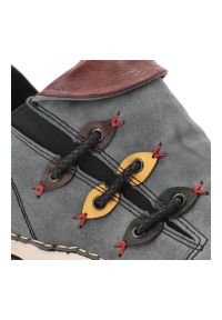 Botki damskie Rieker, antistress gruba podeszwa ozdobna cholewka ocieplane i na suwak, niebieskie, 45983-14. Okazja: na co dzień. Zapięcie: sznurówki. Kolor: szary. Materiał: syntetyk, materiał. Szerokość cholewki: normalna. Wzór: kolorowy. Styl: casual #3