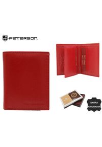 Portfel skórzany Peterson PTN RD-290-GCL czerwony. Kolor: czerwony. Materiał: skóra