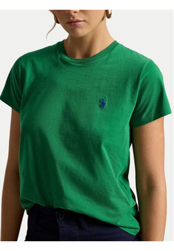 Polo Ralph Lauren T-Shirt 211B14605022 Zielony ciemny Classic Fit. Typ kołnierza: polo. Kolor: zielony. Materiał: bawełna