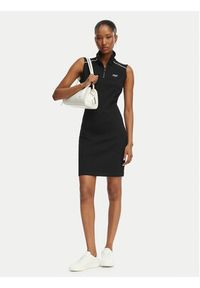 Hugo - HUGO Sukienka codzienna Nuzippo 50558614 Czarny Extra Slim Fit. Okazja: na co dzień. Kolor: czarny. Materiał: bawełna. Typ sukienki: proste. Styl: casual #5