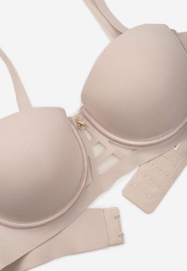 Renee - Beżowy Klasyczny Biustonosz Typu Balkonetka Doriesana. Kolor: beżowy. Materiał: jeans