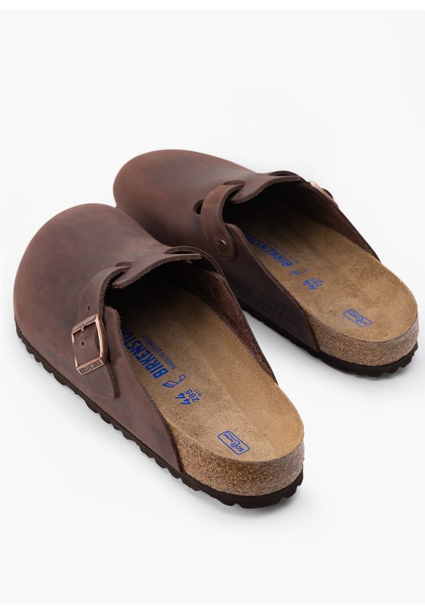 Birkenstock - Klapki męskie BIRKENSTOCK BOSTON SFB LEOI HABANA. Okazja: na co dzień, do pracy, na spacer. Kolor: brązowy. Styl: casual