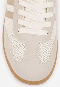 Born2be - Ciemnobeżowe Sneakersy Kultowe Tenisówki z Plecioną Strukturą Loraebelle. Nosek buta: okrągły. Zapięcie: sznurówki. Kolor: beżowy. Materiał: skóra, materiał. Obcas: na obcasie. Wysokość obcasa: niski #7