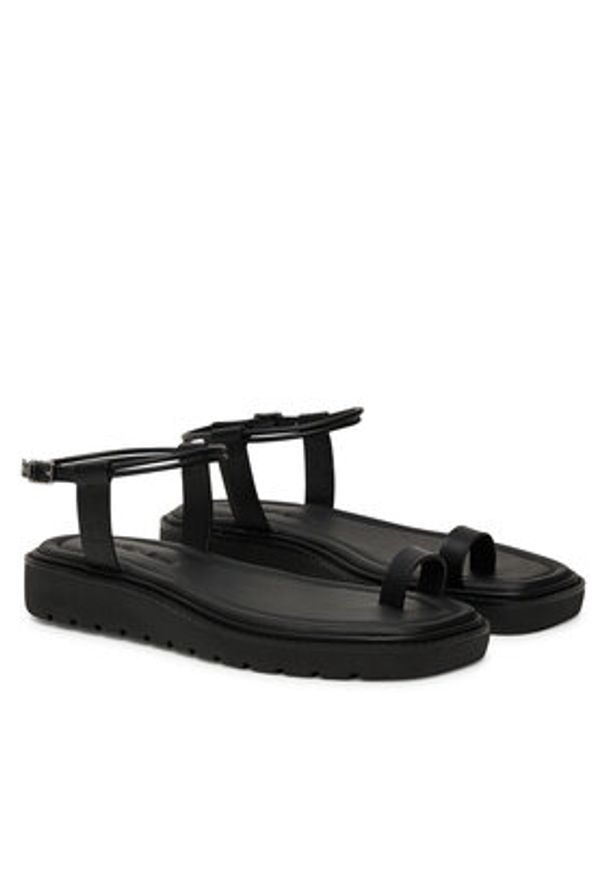 Calvin Klein Jeans Sandały Rope Toe Post Sandal Lth Mg YW0YW01893 Czarny. Kolor: czarny. Materiał: skóra