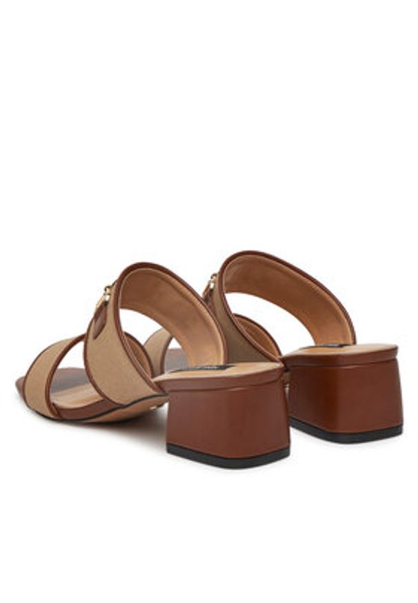 Nine West Klapki 2560-01 Beżowy. Kolor: beżowy. Materiał: materiał, syntetyk