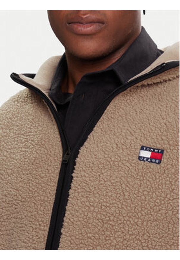 Tommy Jeans Bluza DM0DM19224 Beżowy Regular Fit. Kolor: beżowy. Materiał: syntetyk