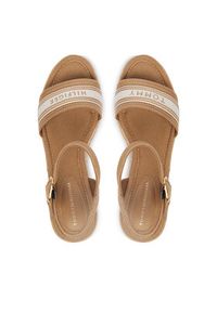 TOMMY HILFIGER - Tommy Hilfiger Espadryle Mid Wedge Espad Webbing FW0FW09230 Beżowy. Kolor: beżowy. Materiał: materiał #4