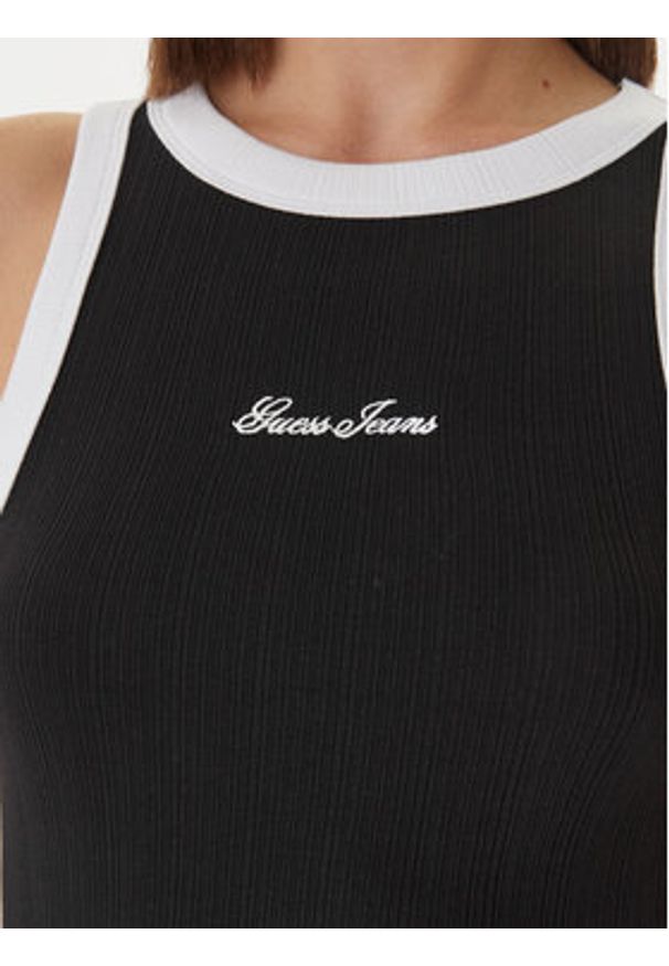 Guess Jeans Top W6GPZ8 KF641 Czarny Slim Fit. Kolor: czarny. Materiał: bawełna