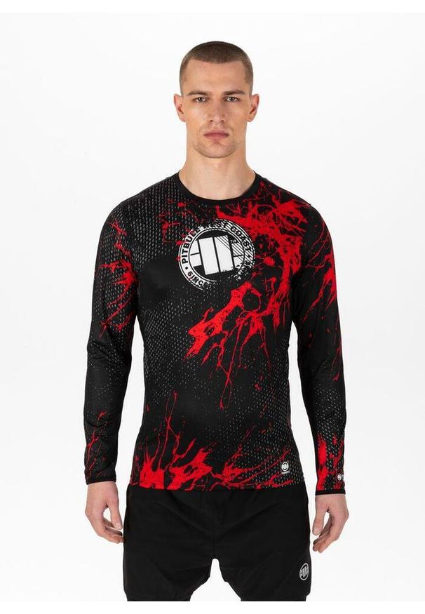 PITBULL - Longsleeve męski Pitbull Mesh Performance Pro plus Blood Dog II. Kolor: czarny. Materiał: mesh. Długość rękawa: długi rękaw