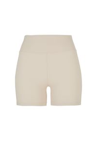 Szorty damskie z wysoką talią duże rozmiary Urban Classics. Kolor: beżowy. Sport: kolarstwo #1