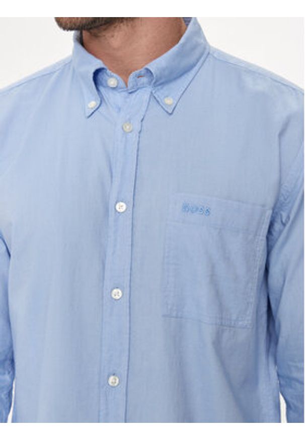 BOSS - Boss Koszula S-Roan-Bd-E-1P-C-242 50515142 Błękitny Slim Fit. Kolor: niebieski. Materiał: bawełna