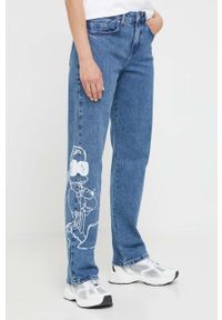 Karl Lagerfeld jeansy damskie high waist. Stan: podwyższony. Kolor: niebieski #1