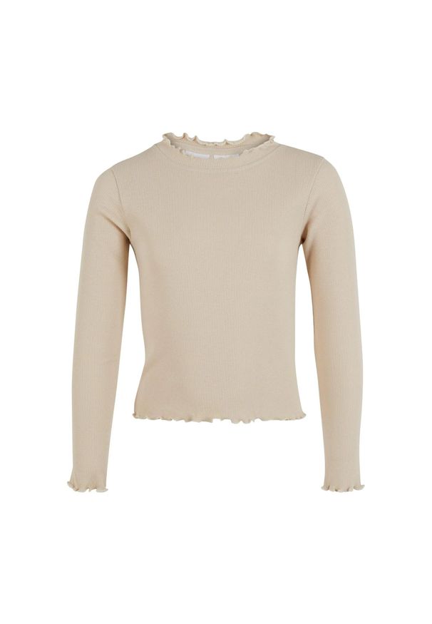 Urban Classics - T-shirt Dla Dziewczynki Krótka Prążkowany Z Długim Rękawem. Kolor: biały. Materiał: prążkowany. Długość rękawa: długi rękaw. Długość: krótkie. Sport: turystyka piesza