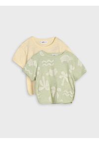 Sinsay - Koszulki z miękkiego dżerseju o nierównym włóknie 2 pack - zielony. Kolor: zielony. Materiał: włókno, jersey #1