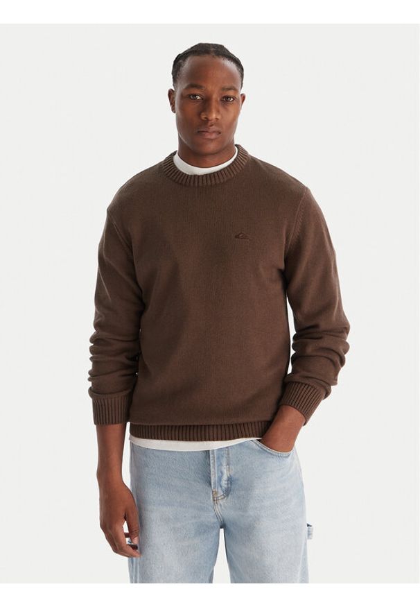 Quiksilver Sweter Salt Water EQYSW03326 Brązowy Regular Fit. Kolor: brązowy. Materiał: bawełna, syntetyk