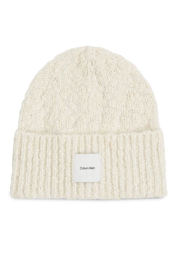 Calvin Klein Czapka Boucle K60K612593 Écru. Materiał: poliester, materiał