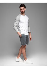 Ombre Clothing - Dresowe krótkie spodenki męskie RELAXED FIT w stylu athleisure – grafitowe V3 - Rozmiar: XL. Kolor: szary. Materiał: dresówka. Długość: krótkie