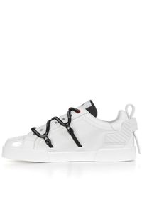 DOLCE & GABBANA - Białe sneakersy z kontrastowym logo. Kolor: biały. Materiał: guma #2