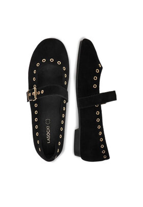 Lasocki Baleriny CEO-HY62517-2 Czarny. Kolor: czarny. Materiał: zamsz, skóra