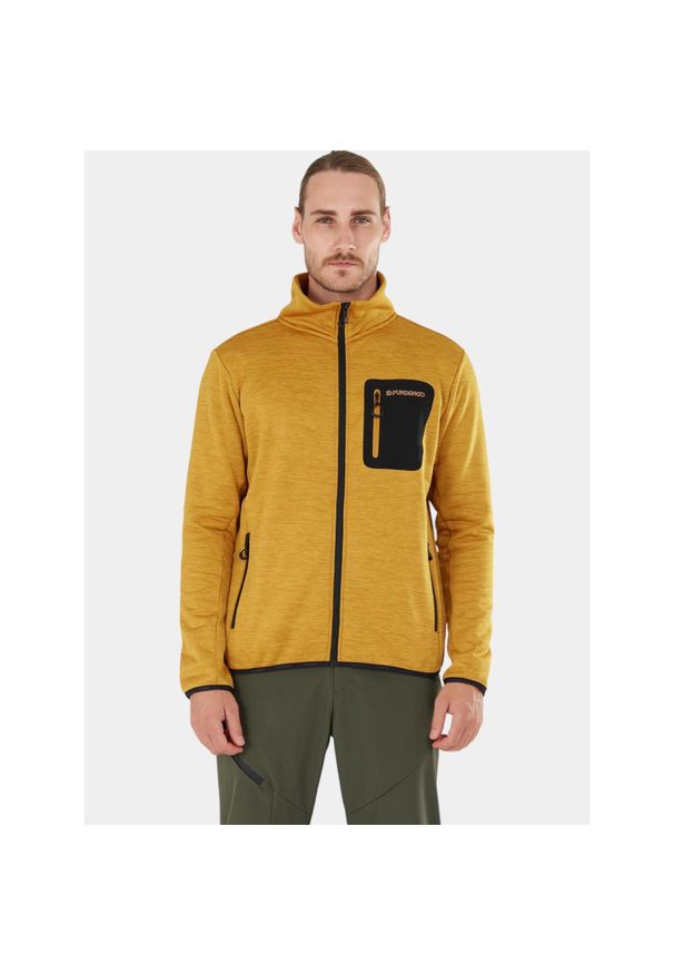 FUNDANGO - Bluza Polarowa Męska Fundango Jefferson. Kolor: pomarańczowy, wielokolorowy, żółty. Materiał: polar. Sezon: zima. Sport: turystyka piesza