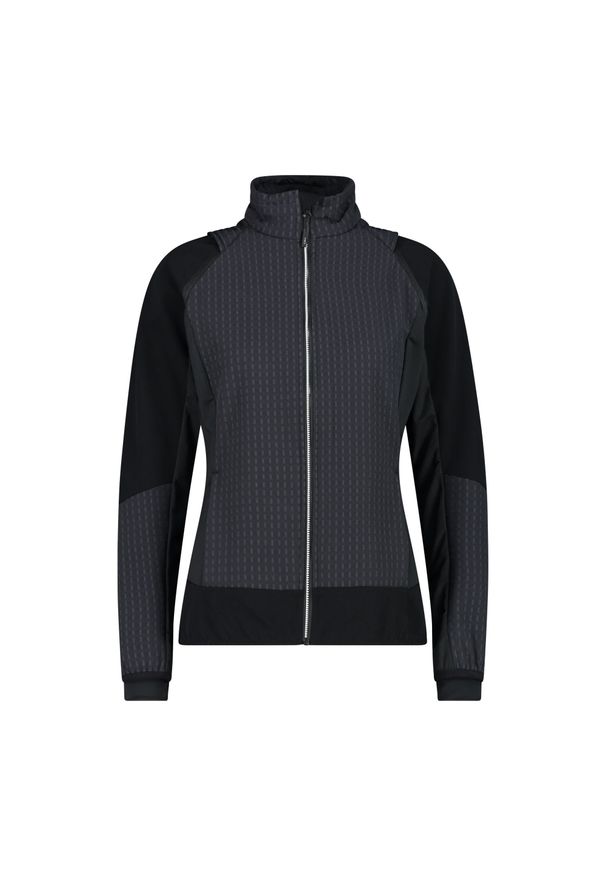 Kurtka damska turystyczna CMP 34A2356. Typ kołnierza: kaptur. Kolor: czarny. Materiał: softshell