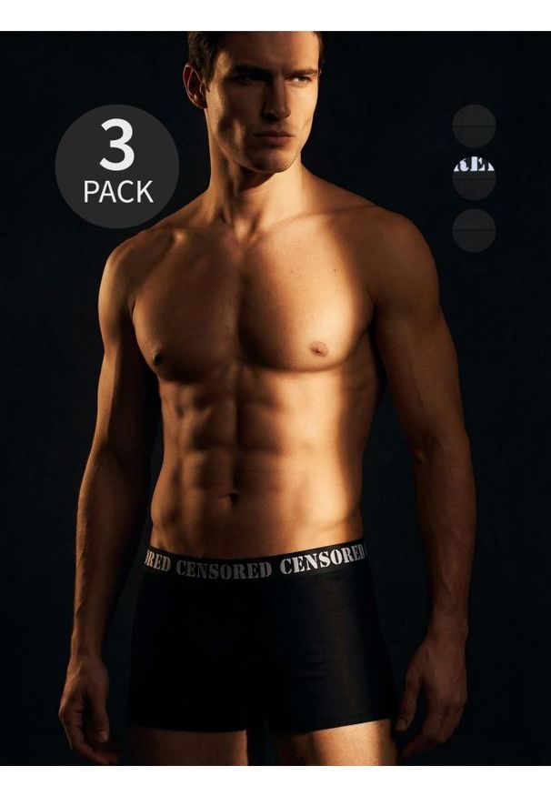 Sinsay - Bawełniane bokserki Long 3 pack - czarny. Kolor: czarny. Materiał: bawełna