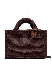 Manebi Torebka Handcrafted Raffia Sunset Bag Mini V 7.4 CO Brązowy. Kolor: brązowy #1