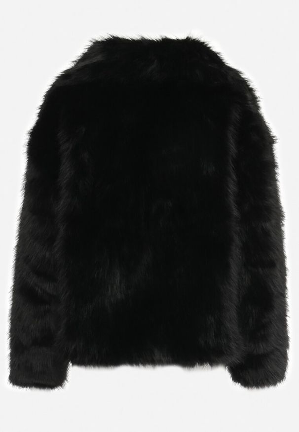 Born2be - Czarna Kurtka Futro z Wsuwanymi Kieszeniami Liriena. Okazja: na spacer, na co dzień. Kolor: czarny. Materiał: futro. Styl: elegancki, casual, klasyczny