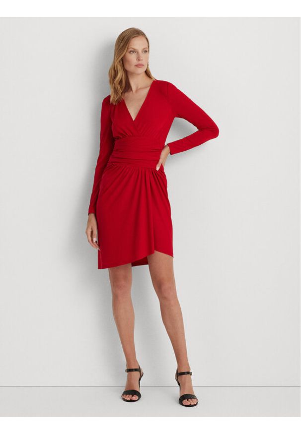 Lauren Ralph Lauren Sukienka codzienna 250918987002 Czerwony Regular Fit. Okazja: na co dzień. Kolor: czerwony. Materiał: syntetyk. Typ sukienki: proste. Styl: casual