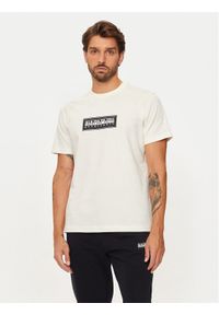 Napapijri T-Shirt S-box Logo NP0A4I3L Écru Regular Fit. Materiał: bawełna #1