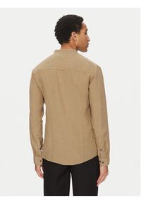 Hugo - HUGO Koszula Elvory 50490740 Beżowy Slim Fit. Kolor: beżowy. Materiał: len #4