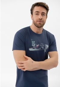 Volcano - Bawełniany t-shirt, Comfort Fit, T-FAST. Okazja: na co dzień. Materiał: bawełna. Długość: krótkie. Wzór: nadruk. Styl: casual #1