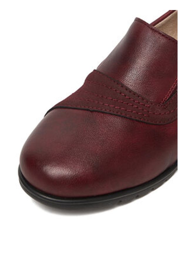 Rieker Półbuty L5356-35 Bordowy. Kolor: czerwony. Materiał: skóra