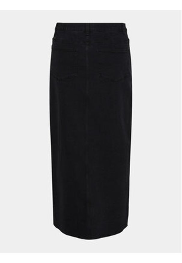 Pieces Spódnica jeansowa Jessie 17150234 Czarny Regular Fit. Kolor: czarny. Materiał: bawełna