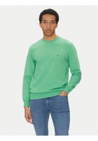TOMMY HILFIGER - Tommy Hilfiger Bluza Essential MW0MW37237 Zielony Regular Fit. Kolor: zielony. Materiał: bawełna