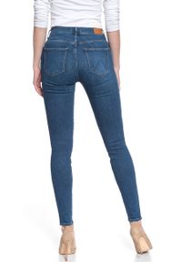 Wrangler - DAMSKIE SPODNIE JEANSOWE WRANGLER HIGH RISE SKINNY MID INDIGO W27HVQX8E. Okazja: na co dzień. Stan: podwyższony. Styl: casual, elegancki #3