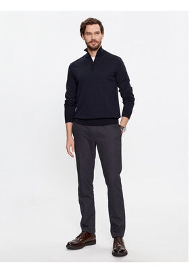 JOOP! Sweter 30032603 Granatowy Modern Fit. Kolor: niebieski. Materiał: wełna
