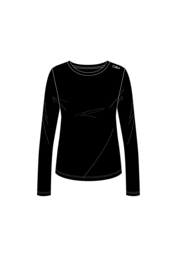 Koszulka damska turystyczna CMP 34N0886. Kolor: czarny, wielokolorowy, biały. Sport: turystyka piesza