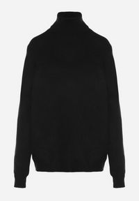 Born2be - Czarny Casualowy Golf z Wełną o Prostym Kroju Reiselia. Okazja: na co dzień. Typ kołnierza: golf. Kolor: czarny. Materiał: wełna. Styl: casual #7