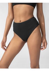4f - 4F Dół od bikini z materiałów z recyklingu damski M. Kolor: czarny. Materiał: materiał. Wzór: gładki #2