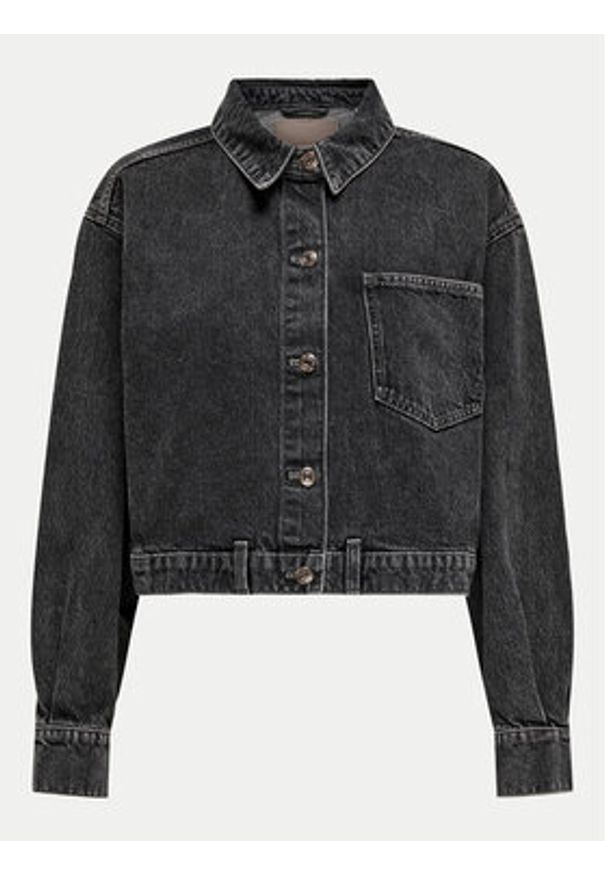only - ONLY Kurtka jeansowa Emaline 15330000 Szary Loose Fit. Kolor: szary. Materiał: bawełna