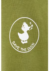 Save The Duck Bluza kolor beżowy z nadrukiem. Okazja: na co dzień. Kolor: zielony. Materiał: dzianina. Wzór: nadruk. Styl: casual #5