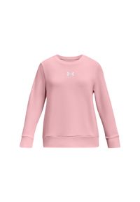 Bluza sportowa dziewczęca Under Armour UA Rival Terry Crew - niebieska. Kolor: niebieski. Materiał: elastan, materiał, poliester. Wzór: gładki. Styl: sportowy #1