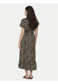 only - ONLY Sukienka codzienna Zilla Adele 15357778 Beżowy ciemny Regular Fit. Okazja: na co dzień. Kolor: beżowy. Materiał: wiskoza. Typ sukienki: proste. Styl: casual #7