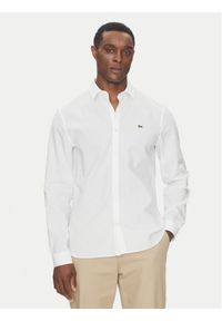 Lacoste Koszula CH5620 Biały Slim Fit. Kolor: biały. Materiał: bawełna #1